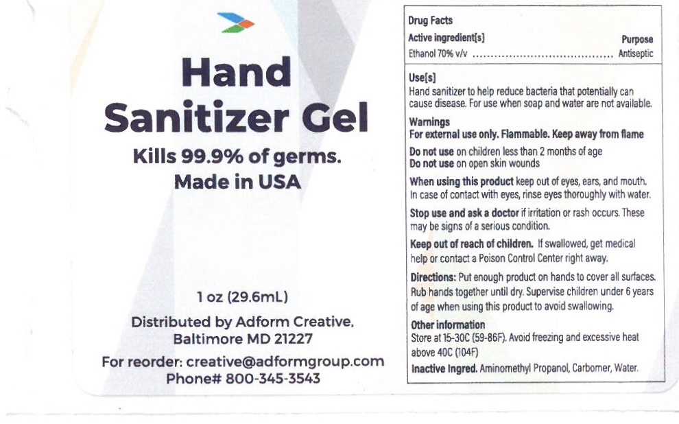 Pill image for 1 Oz Hand Sanitizer Gel Adform