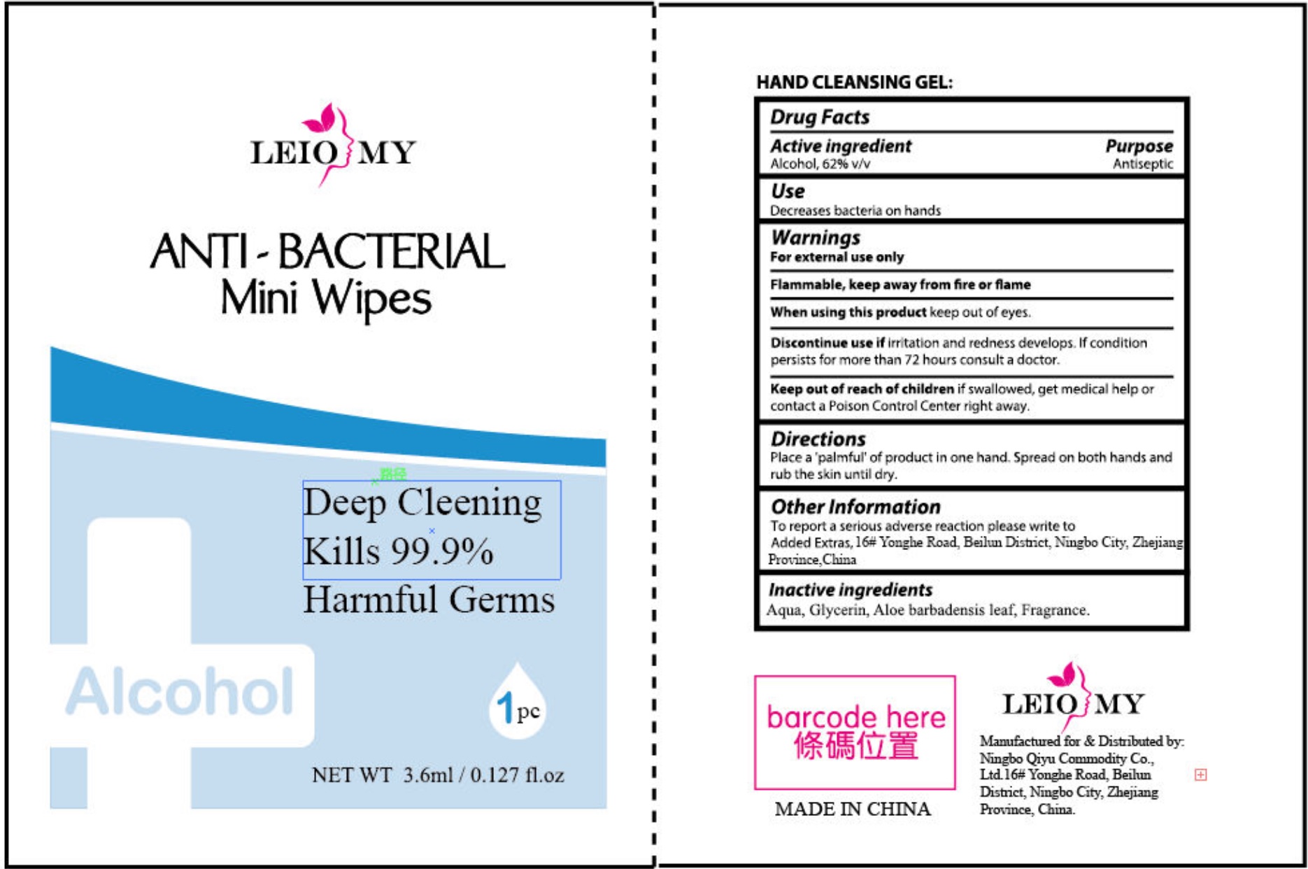 Pill image for anti bacterial mini wipes