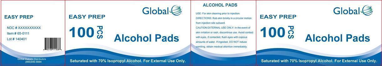 Pill image for Global Easy Prep Alcohol Prep Pads
