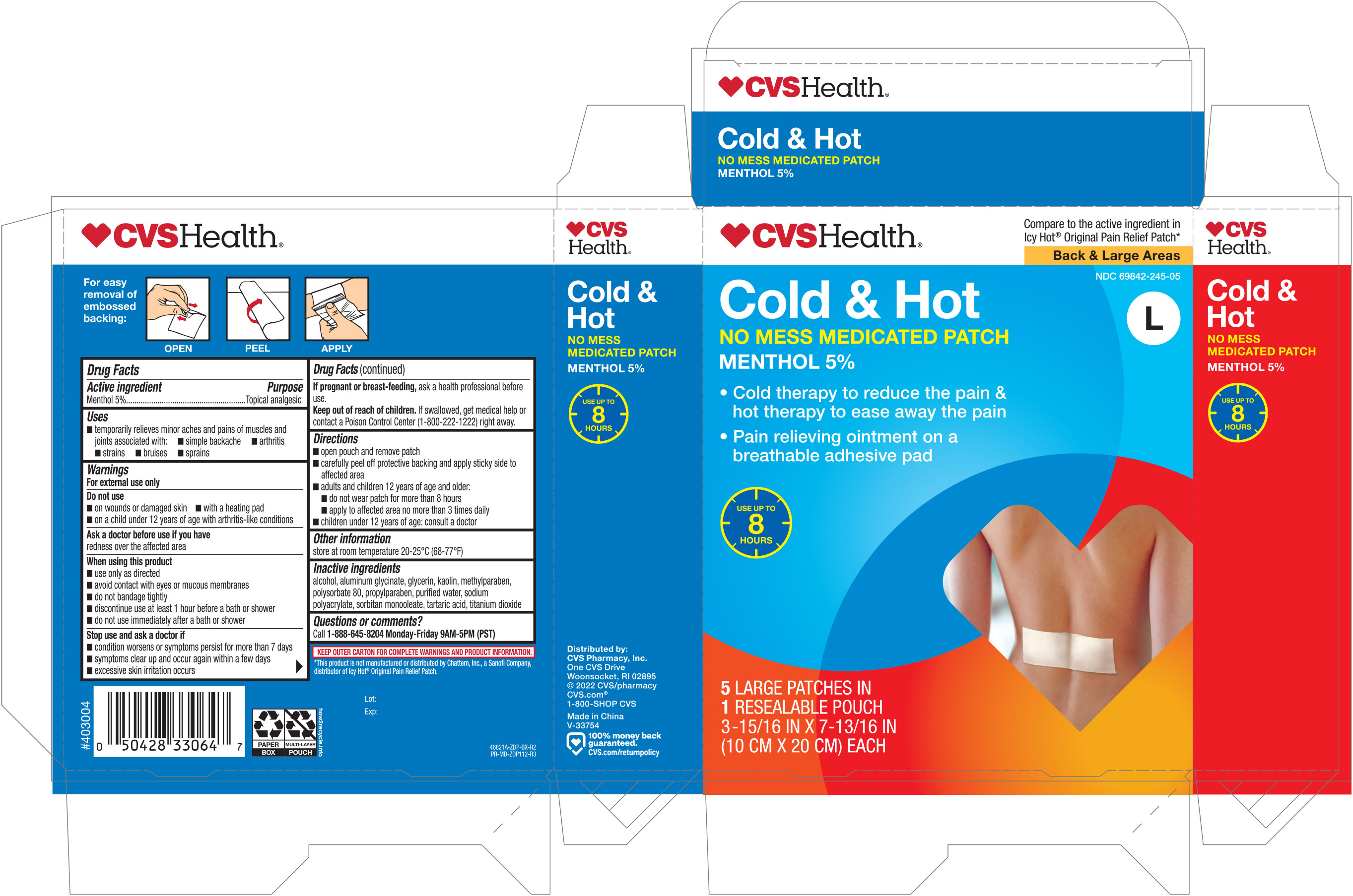 Pill image for Cvs Cold & Hot Medicated Patch Large And Xl, 5ct 46821a Zdp