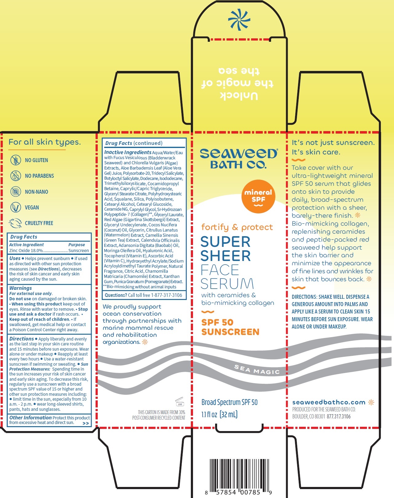 Pill image for Seaweed Bath Co. Super Sheer Face Serum Spf-50