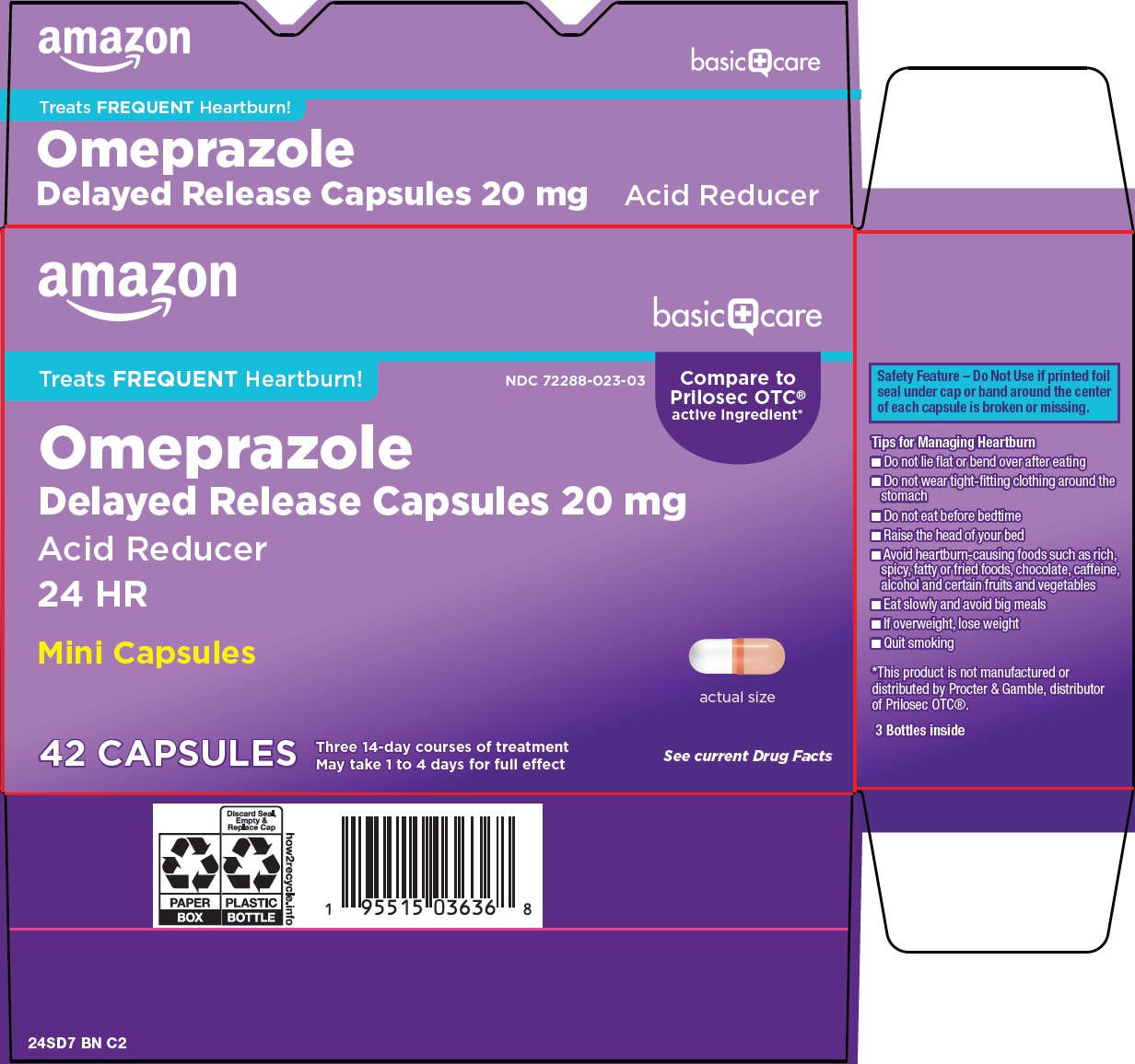 Pill image for Amazon Omeprazole Drug Facts
