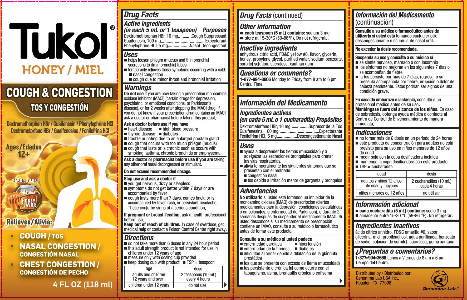 Pill image for Tukol® Cough & Cold Honey Flavor Syrup