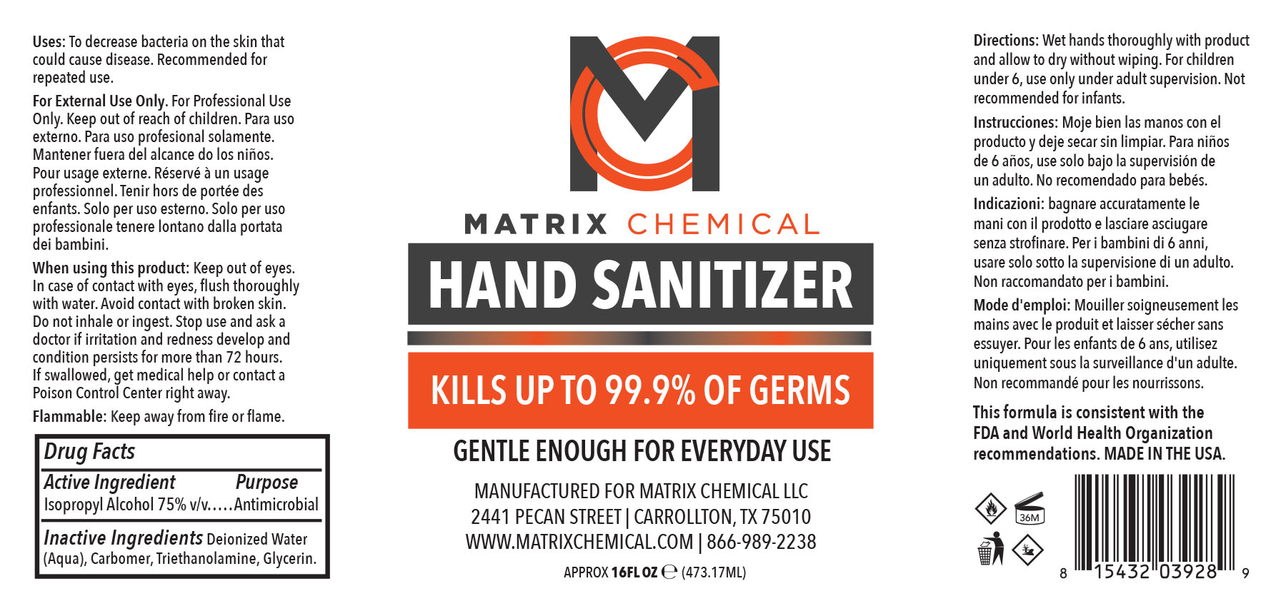 Pill image for hand sanitizer gel 16 oz
