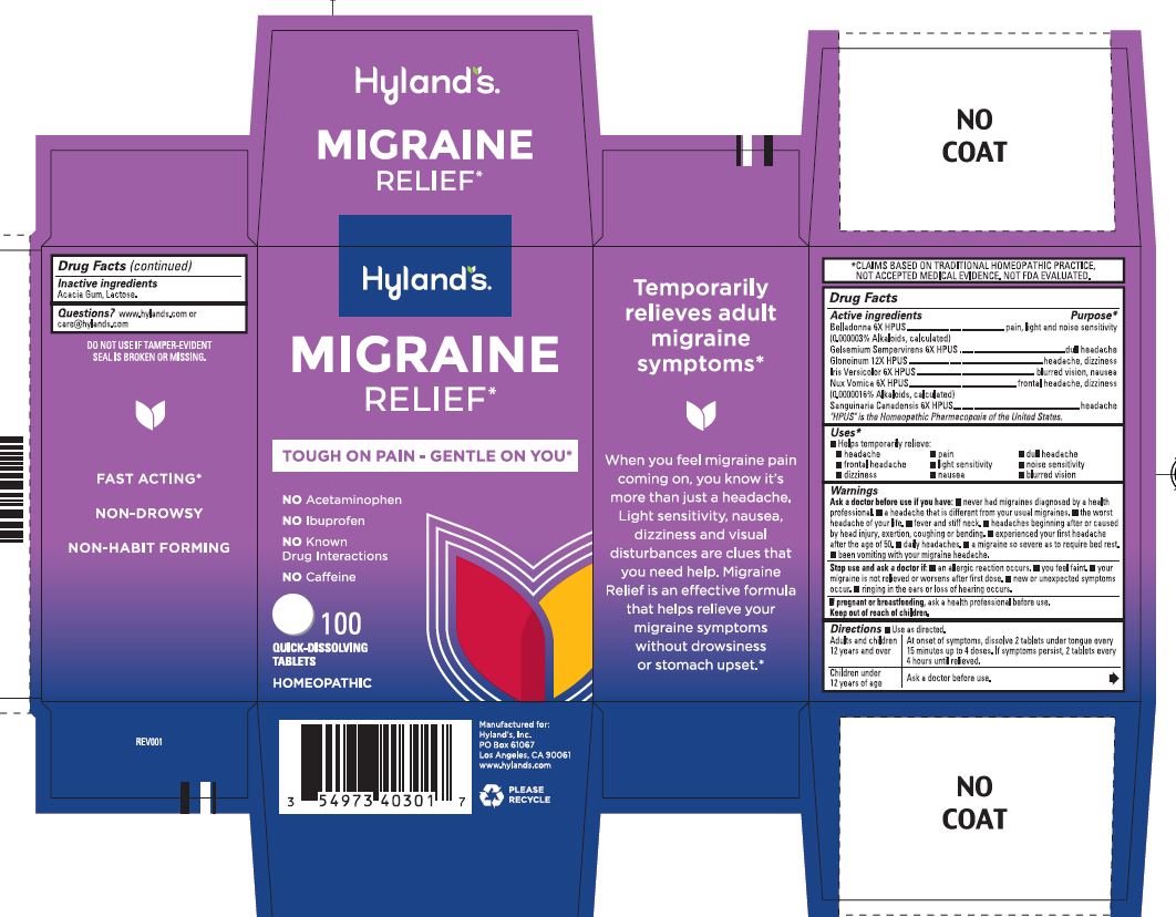 Pill image for Hyland's Migraine Relief