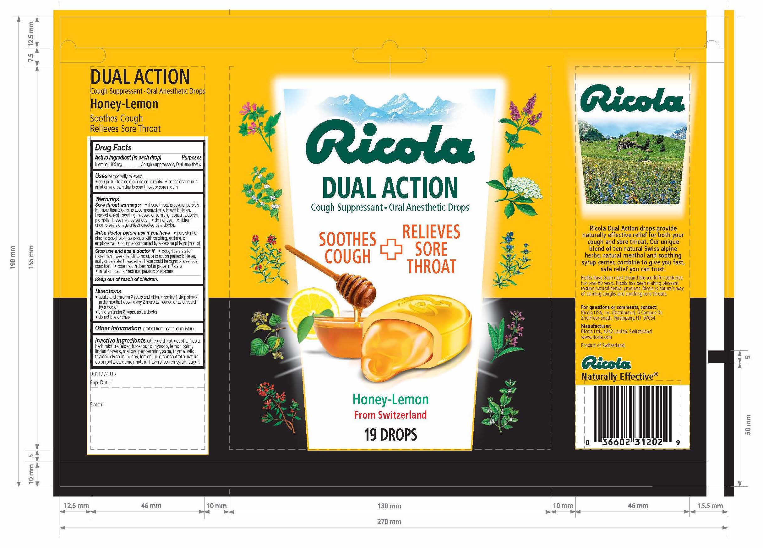 Pill image for Dual Action Honey Lemon Cough Suppressant Oral Anesthetic