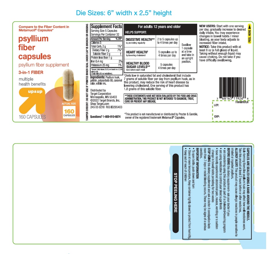 Pill image for Target Fiber Capsules Psyllium Husk 160 Capsules