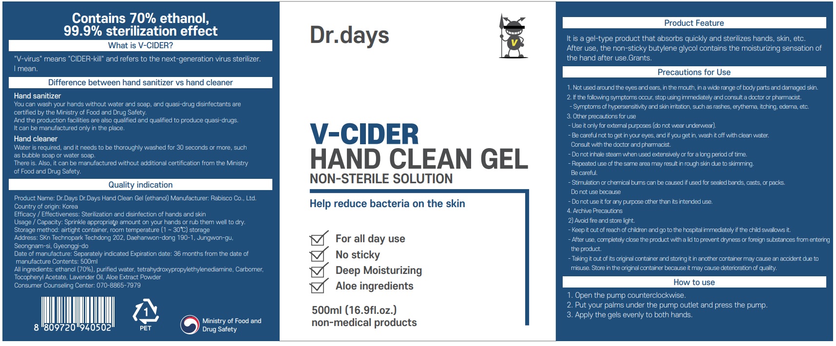 Pill image for Labisco Corp. - Dr.day S Hand Clean Gel