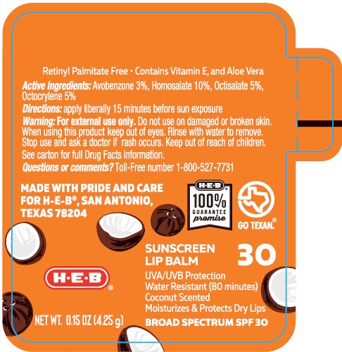 Pill image for Heb Broad Spectrum Spf 30 Coconut Scented Sunscreen Lip Balm Fh2-486-42-07