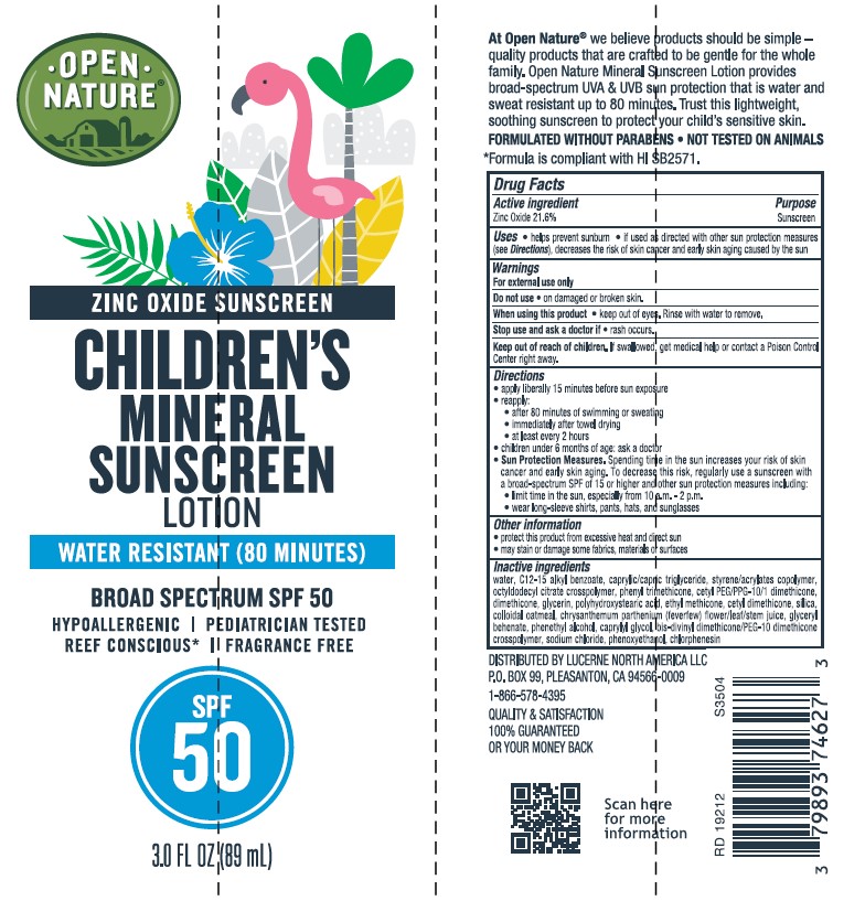 Pill image for Open Nature Children's Spf 50 Mineral Sunscreen Lotion