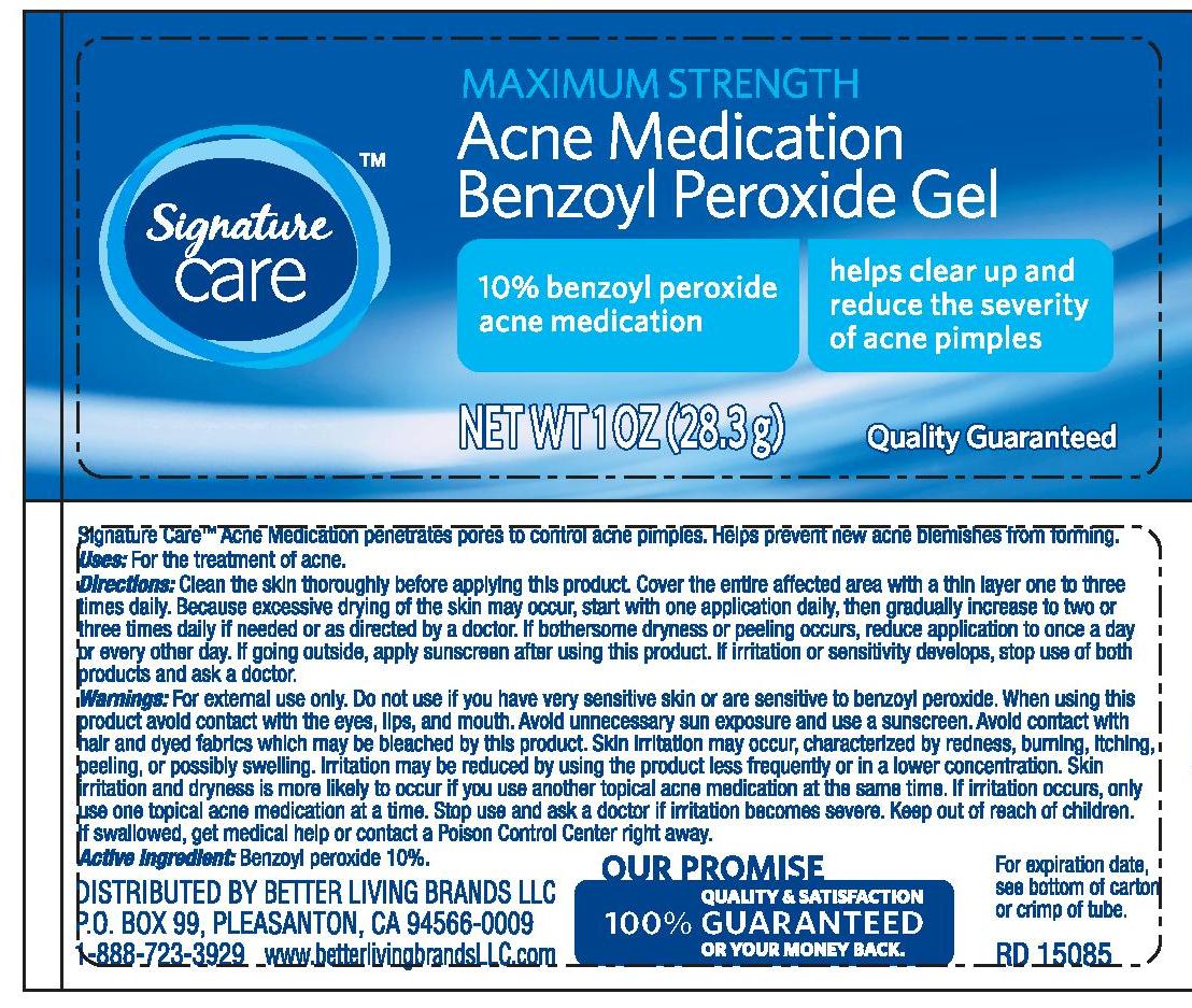 Pill image for Signature Care 10% Benzoyl Peroxide Acne Medication