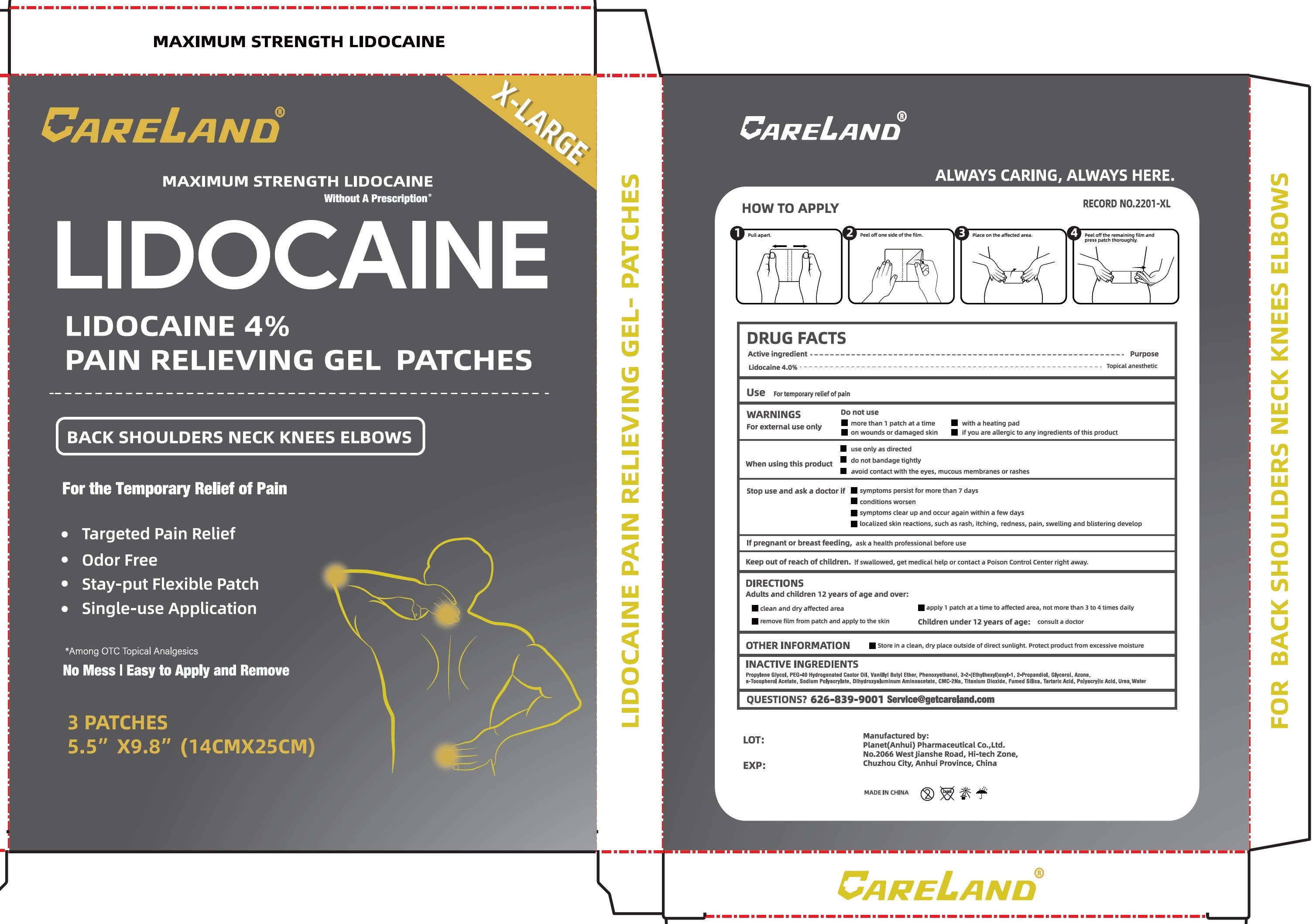 Pill image for Careland X-large Lidocaine 4% Pain Relieving
