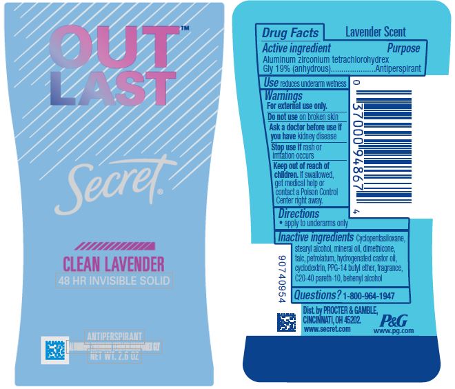 Pill image for secret outlast clean lavender invisible solid