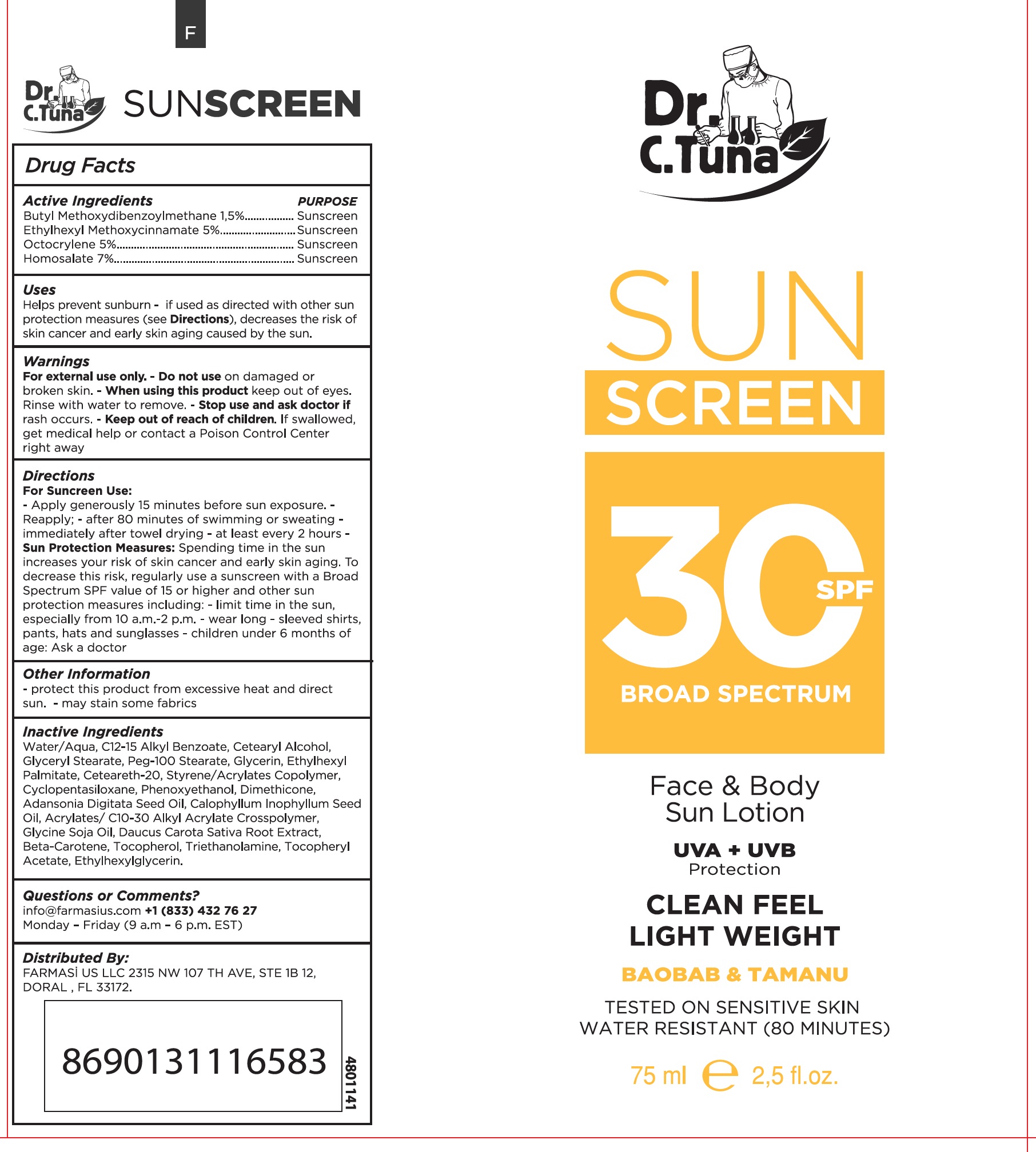 Pill image for Dr. C Tuna Sunscreen 30 Spf Broad Spectrum Face And Body, 75ml