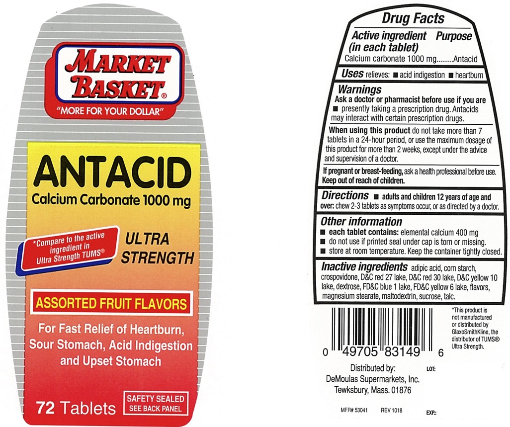 Pill image for Ultra Strength Assorted Fruit Chewable Antacid