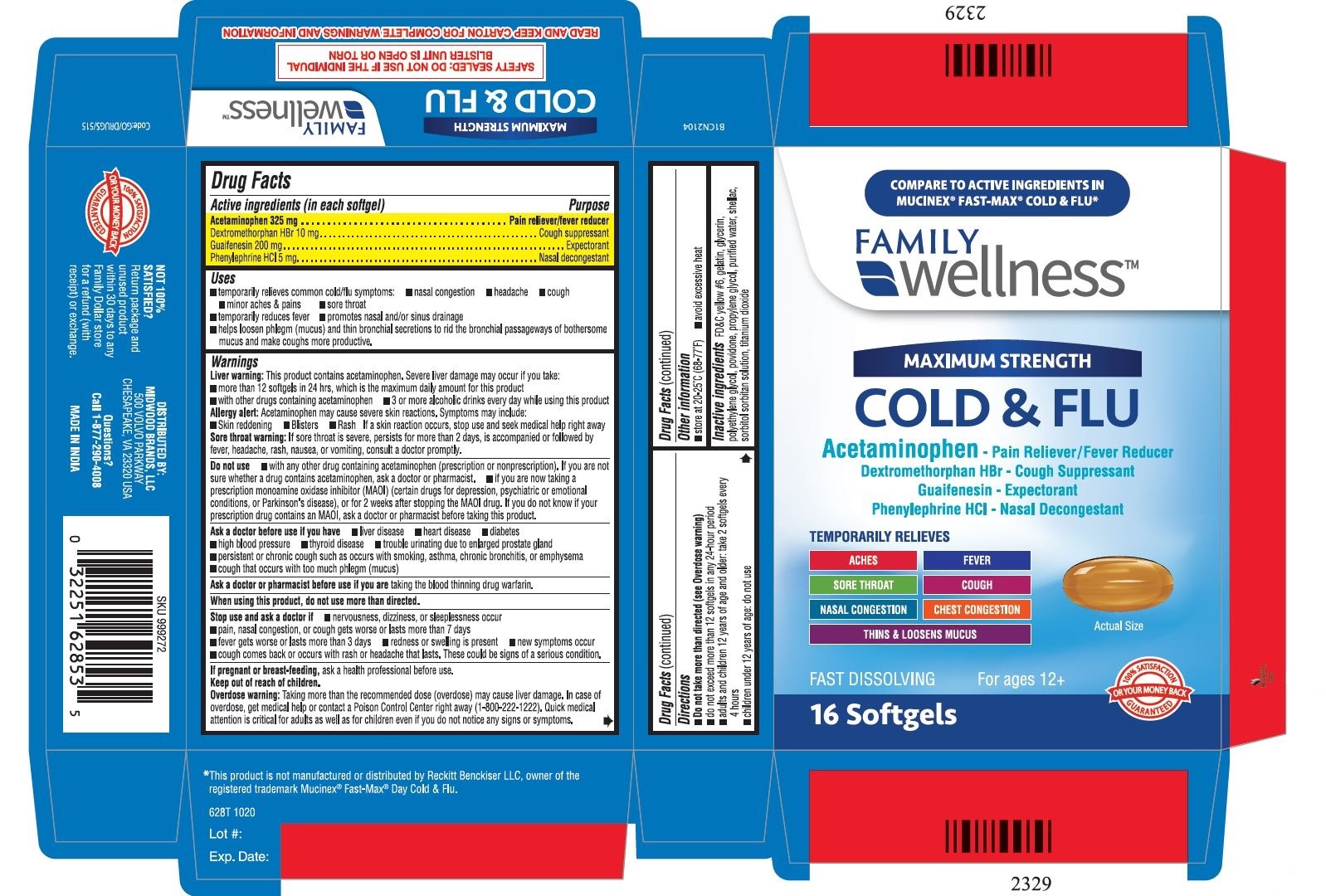 Pill image for 628t Family Dollar - 628t Maximum Strength Cold And Flu 55319-628
