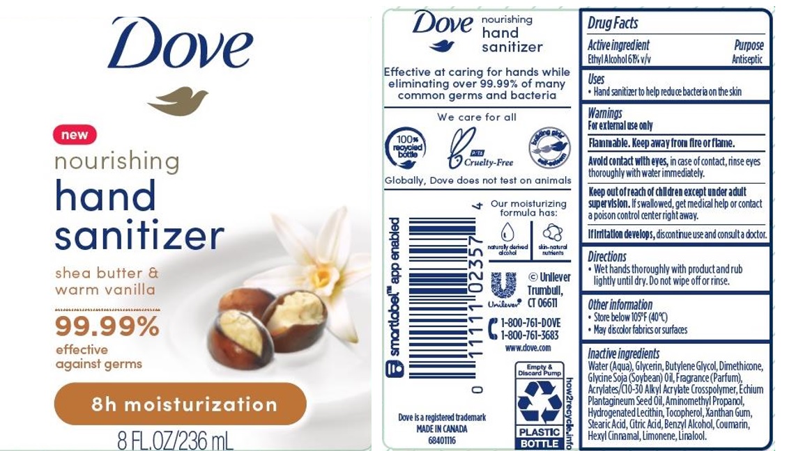 Pill image for Dove Nourishing Hand Sanitizer Shea Butter & Warm Vanilla 8h Moisturization