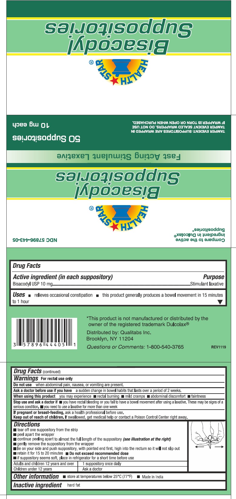 Pill image for bisacodyl suppositories 443