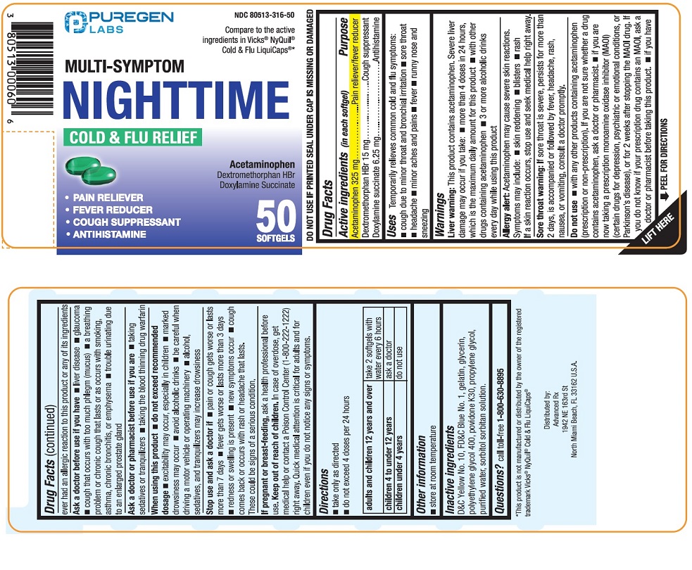 Pill image for Multi-symptom Night-time Cold And Flu Relief Softgels