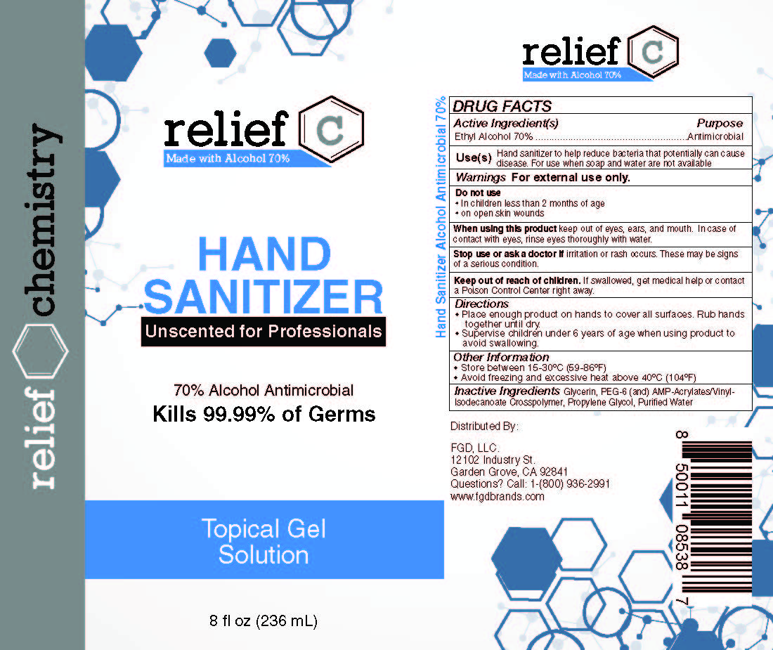 Pill image for Relief C Hand Sanitizer Unscented For Professionals 8 Oz Rapidgel