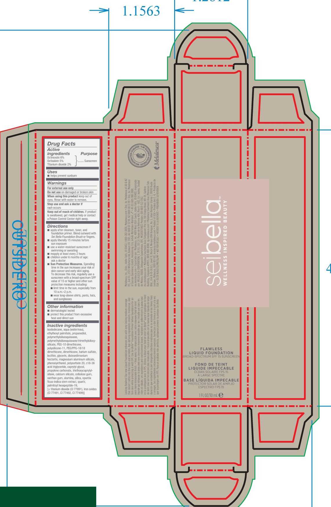 Pill image for Sei Bella Flawless Liquid Foundation - 325 C