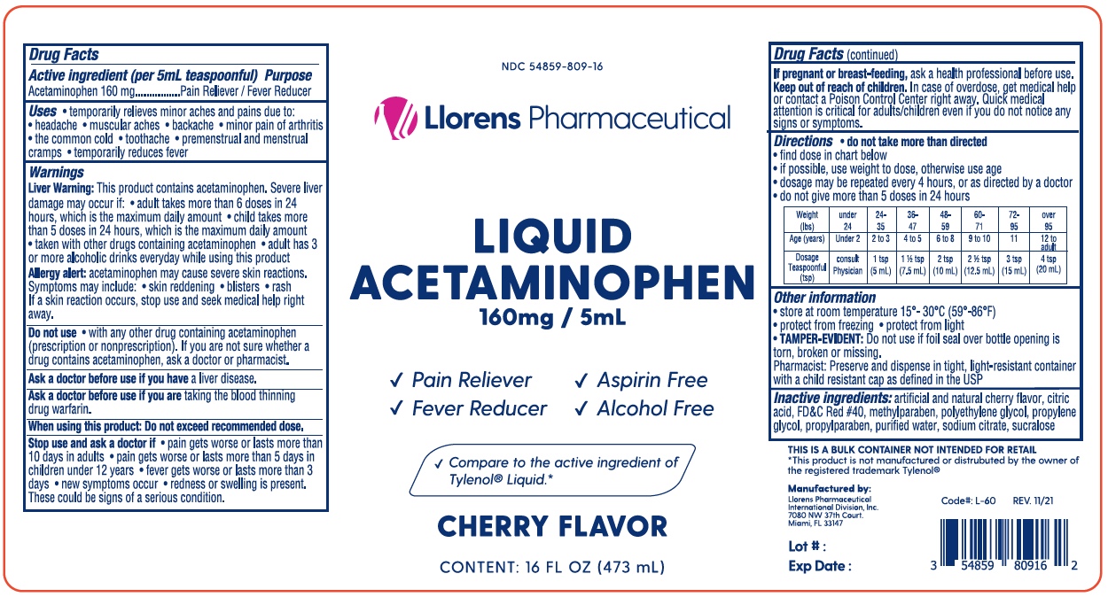 Pill image for Llorens- Liquid Acetaminophen 809