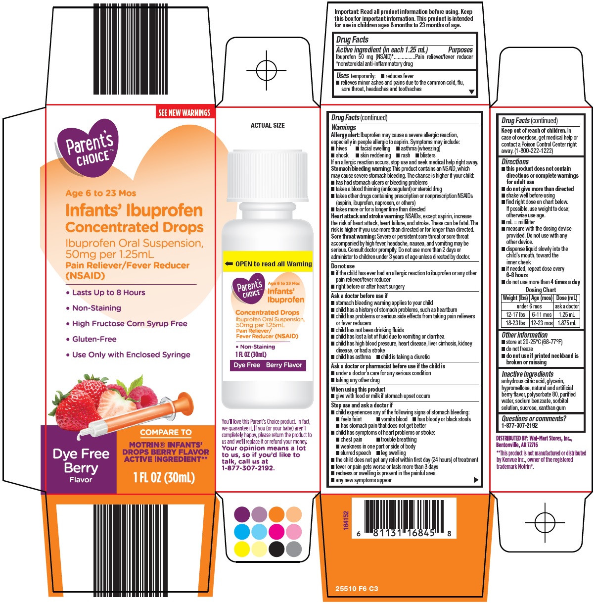 Pill image for Wal-mart Infant’s Ibuprofen Drug Facts