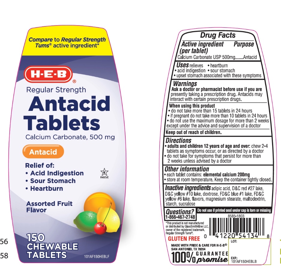 Pill image for Heb Regular Strength Assorted Fruit Antacid Tablets