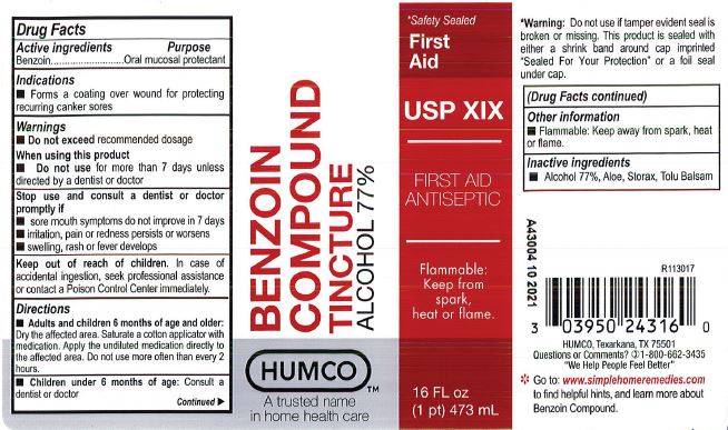 Pill image for Humco Benzoin Compound Tincture, Usp