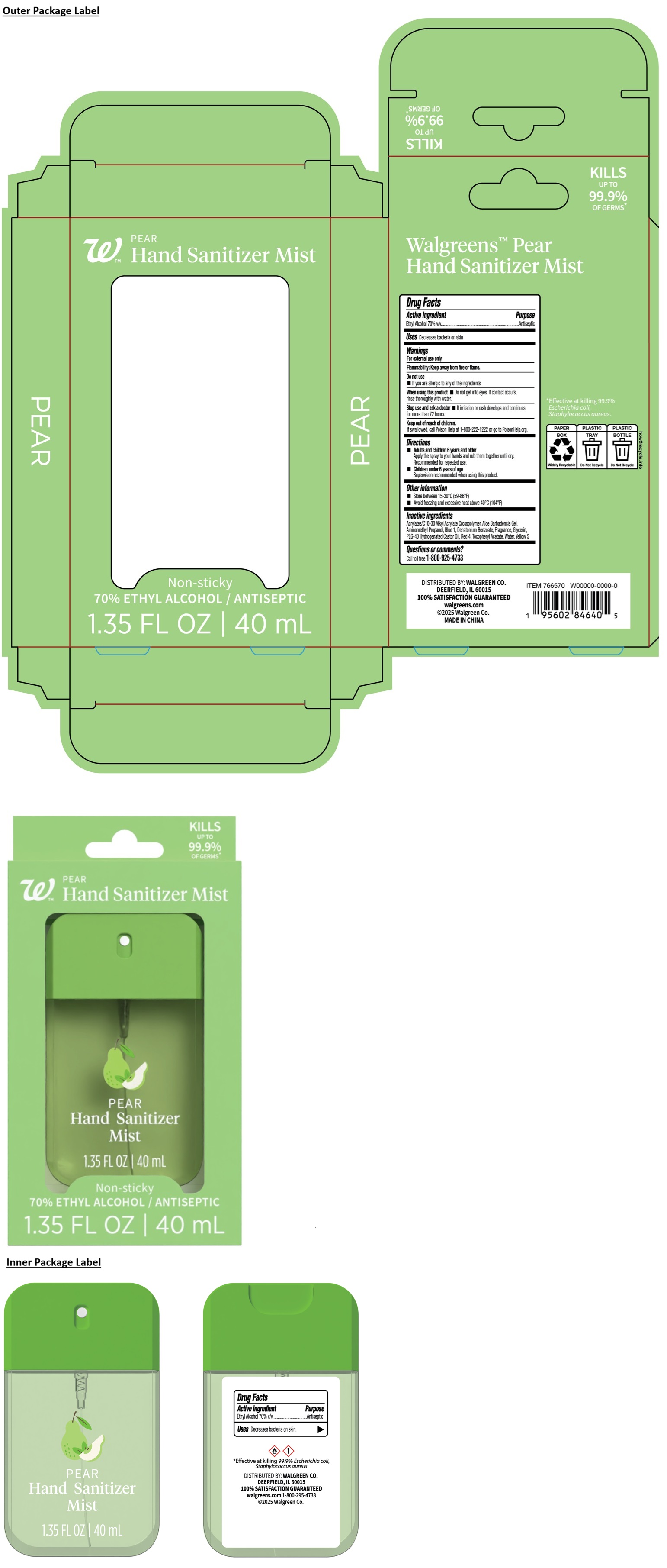 Pill image for Walgreens™ Pear Hand Sanitizer Mist