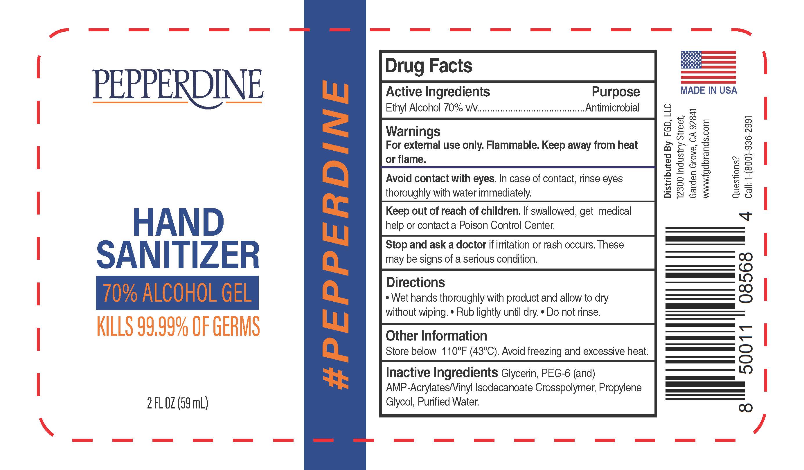 Pill image for Pepperdine Hand Sanitizer 2 Oz.
