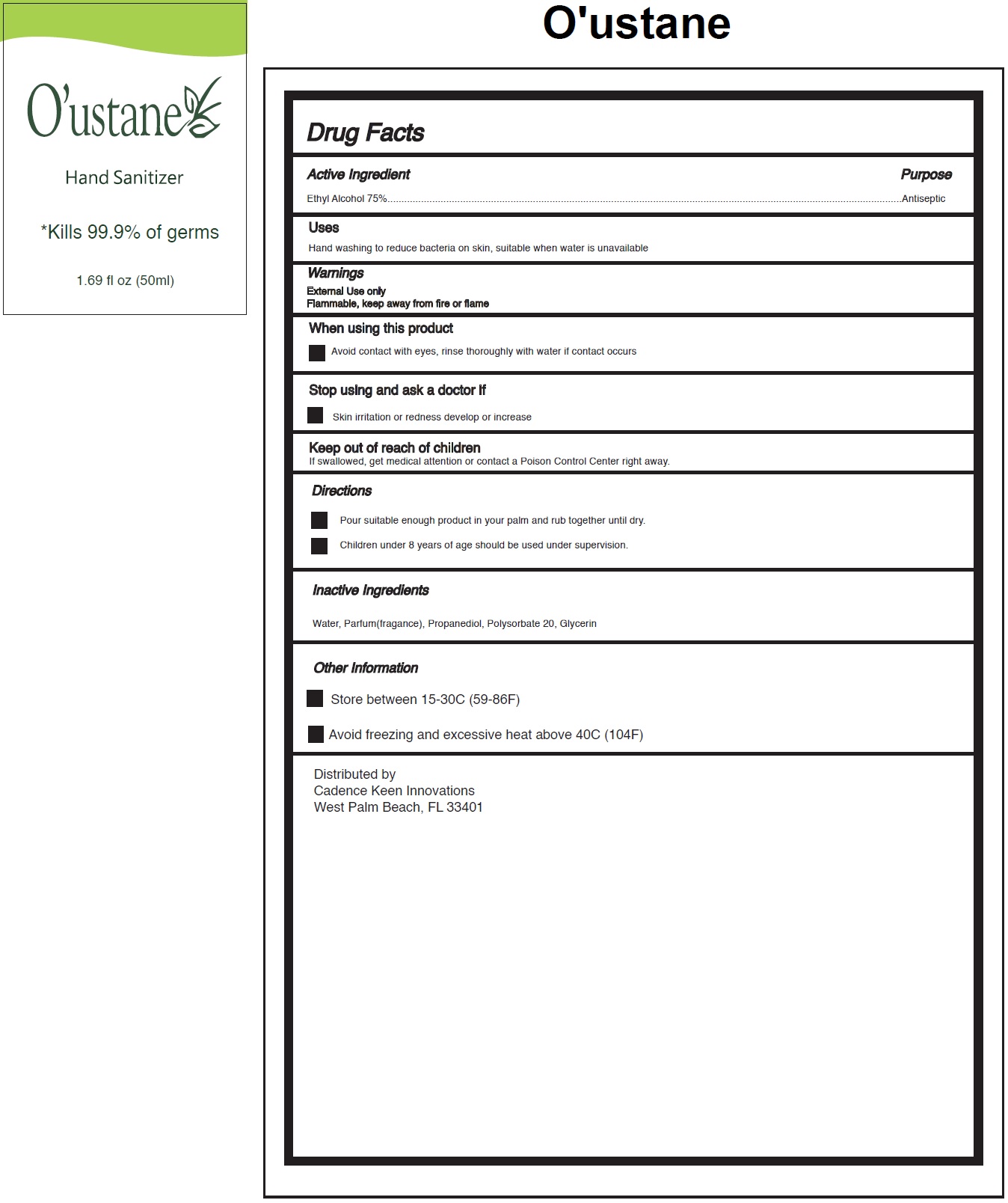 Pill image for o'ustane hand sanitizer