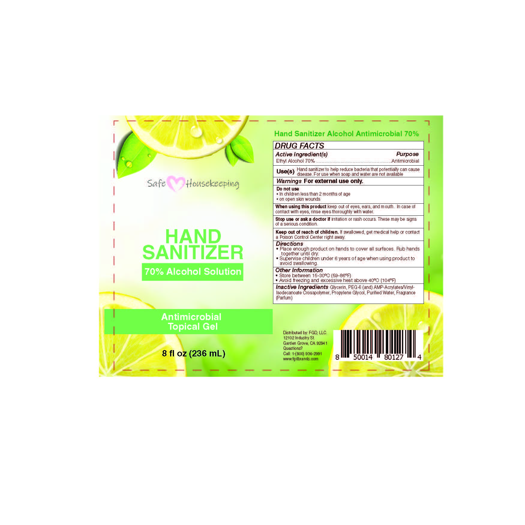 Pill image for Safe Housekeeping Hand Sanitizer 8 Oz Rapidgel