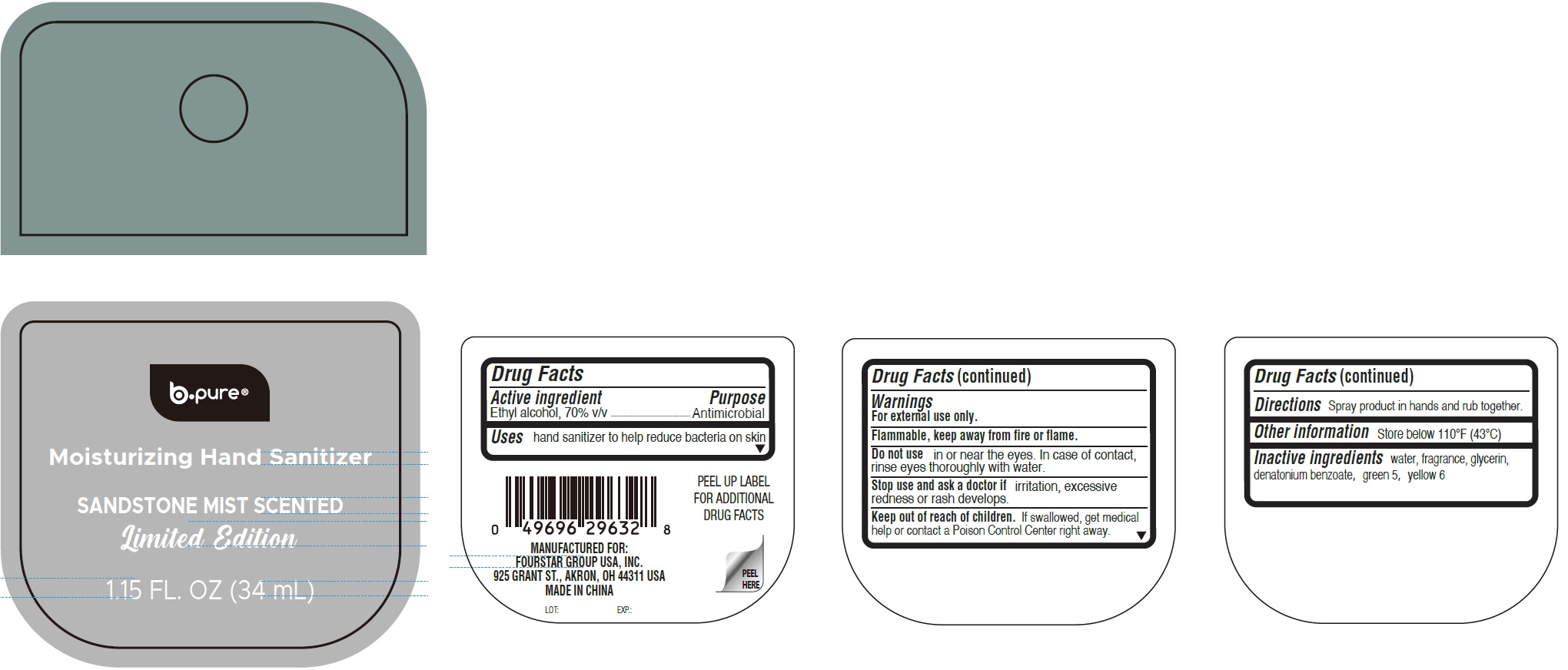 Pill image for B-pure Moisturizing Hand Sanitizer, Sandstone Mist Scented