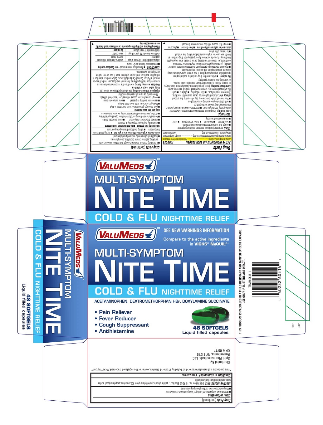 Pill image for Valumeds Multi-symptom Nite Time Cold&flu Capsules