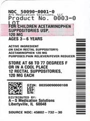 Pill image for Perrigo Acetaminophen Suppositories Usp, 120 Mg Drug Facts