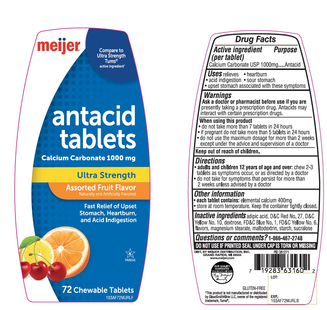 Pill image for Meijer Ultra Strength Antacid Calcium Carbonate Chewable Tablets