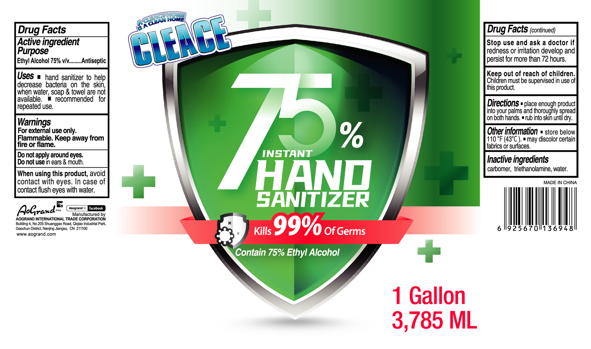 Pill image for Cleace 75% Alcohol Hand Sanitizer