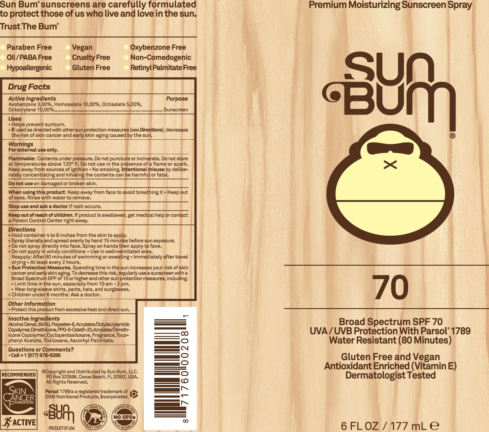 Pill image for sun bum spf 70 premium moisturizing sunscreen (spray)