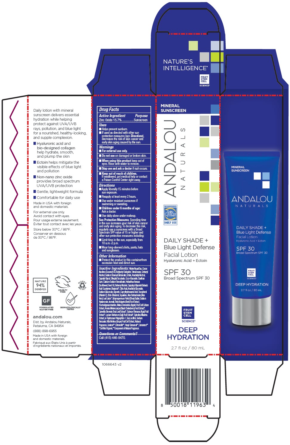 Pill image for Andalou Naturals Deep Hydration Daily Shade Blue Light Defense Facial Spf 30