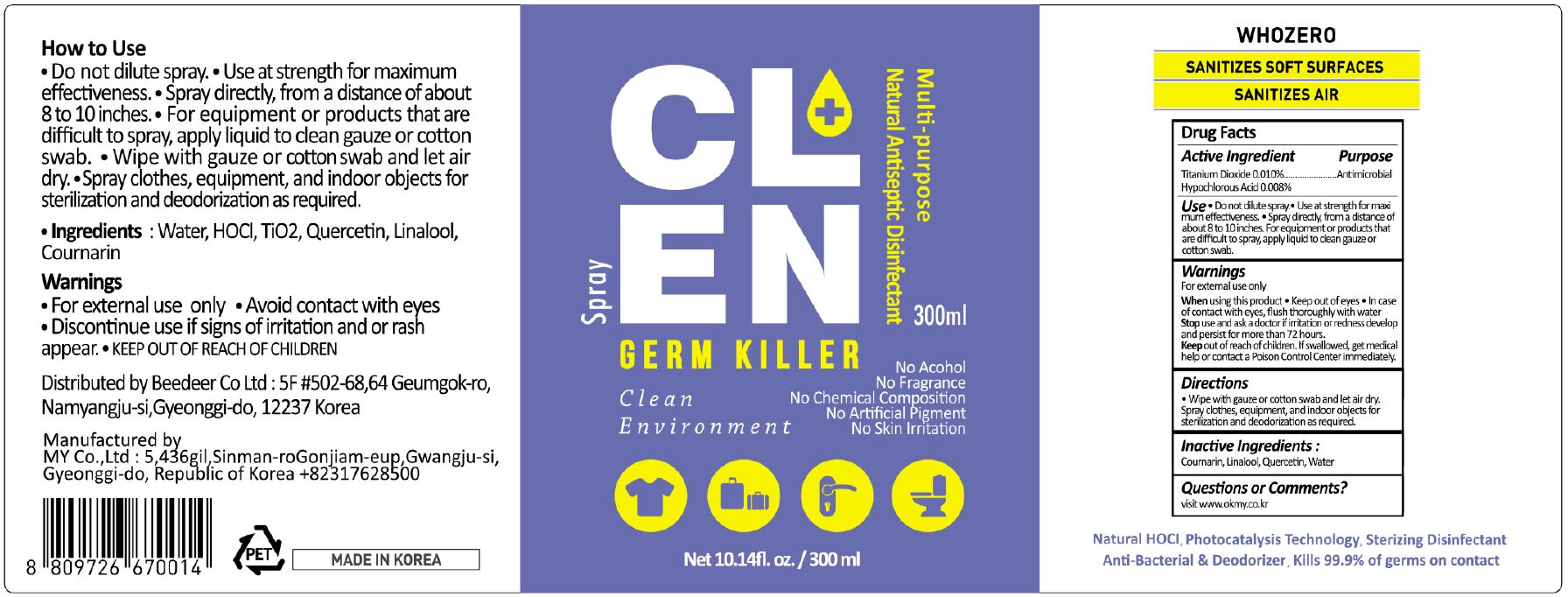 Pill image for My Corp - Clen Germ Killer-spray