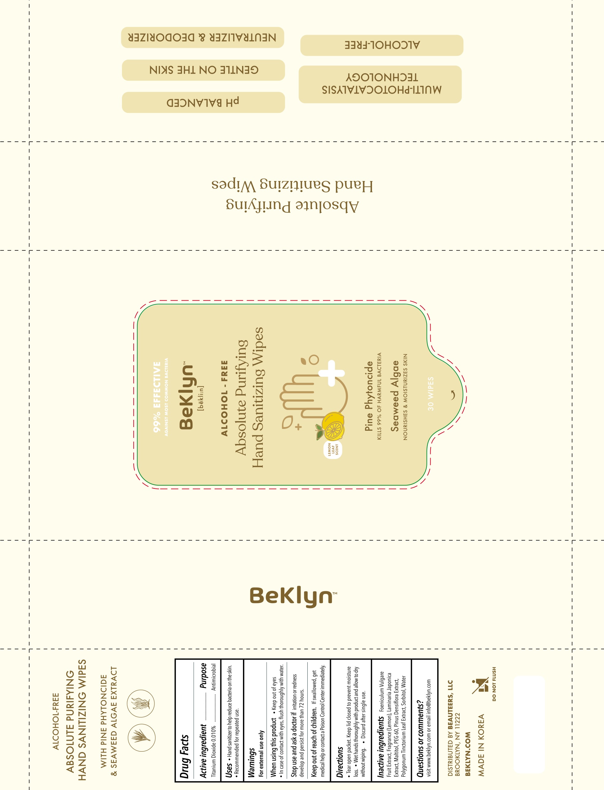 Pill image for My Corp - Beklyn Absolute Purifying Hand Sanitizing Wipes