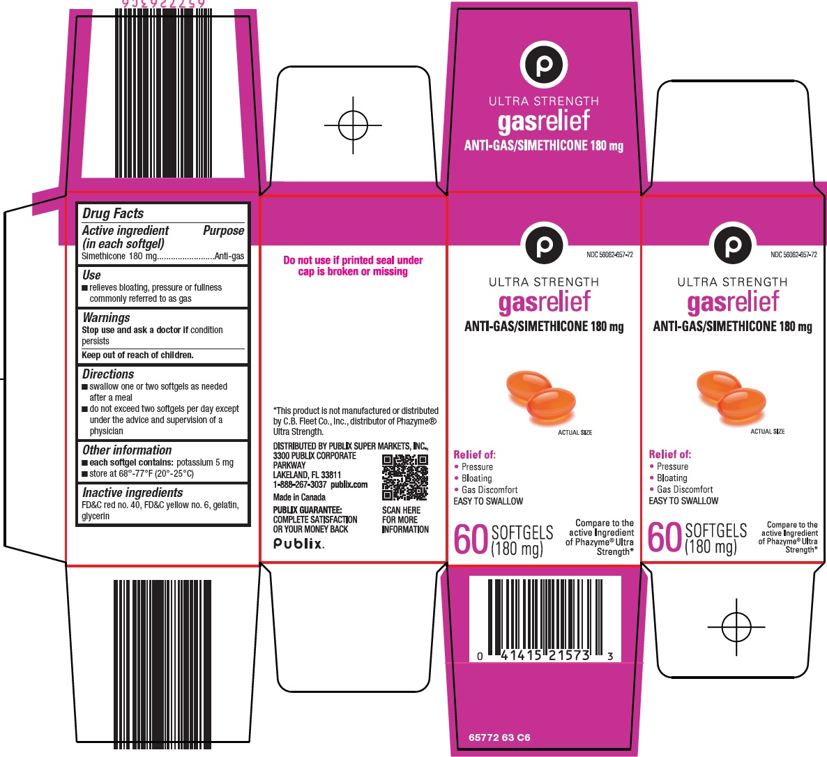 Pill image for Publix Super Markets, Inc. Gas Relief Drug Facts