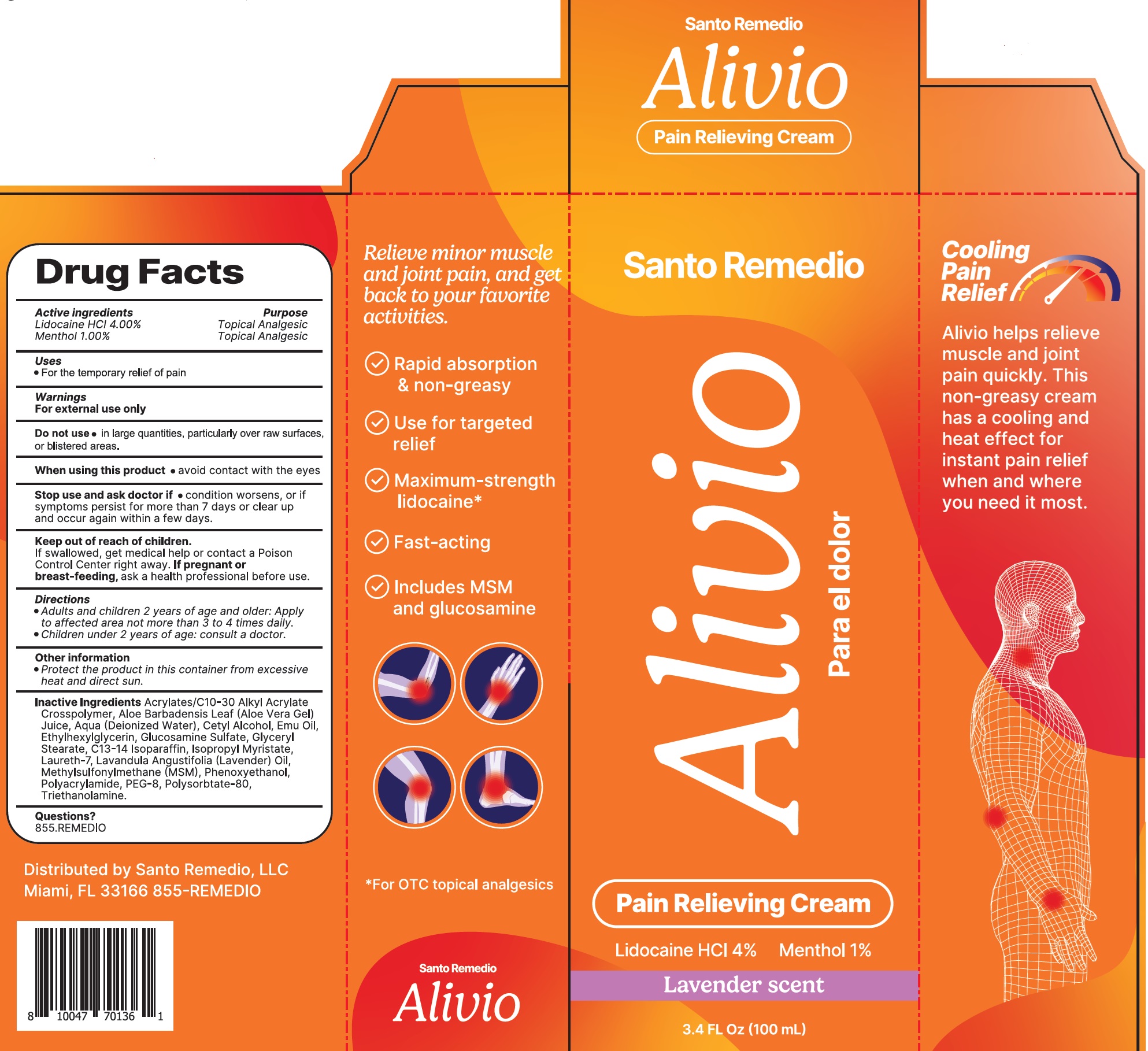 Pill image for Santo Remedio Alivio Pain Relieving Cream Lavender Scent