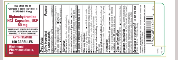 Pill image for Diphenhydramine Hydrochloride Capsules, Usp 50mg