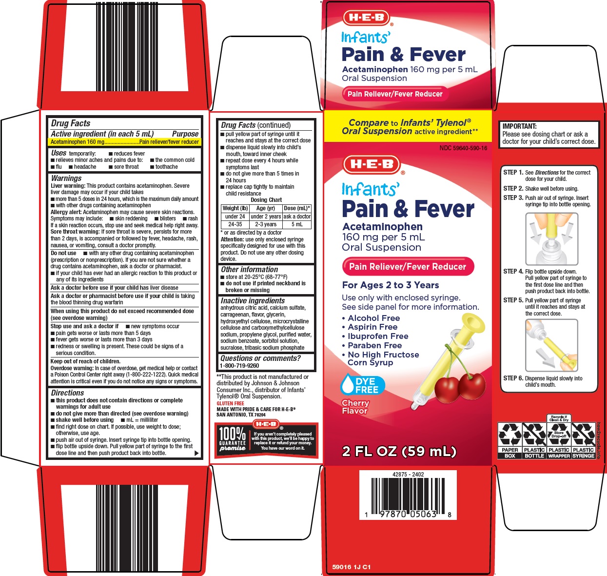 Pill image for Heb Infants’ Pain & Fever Drug Facts