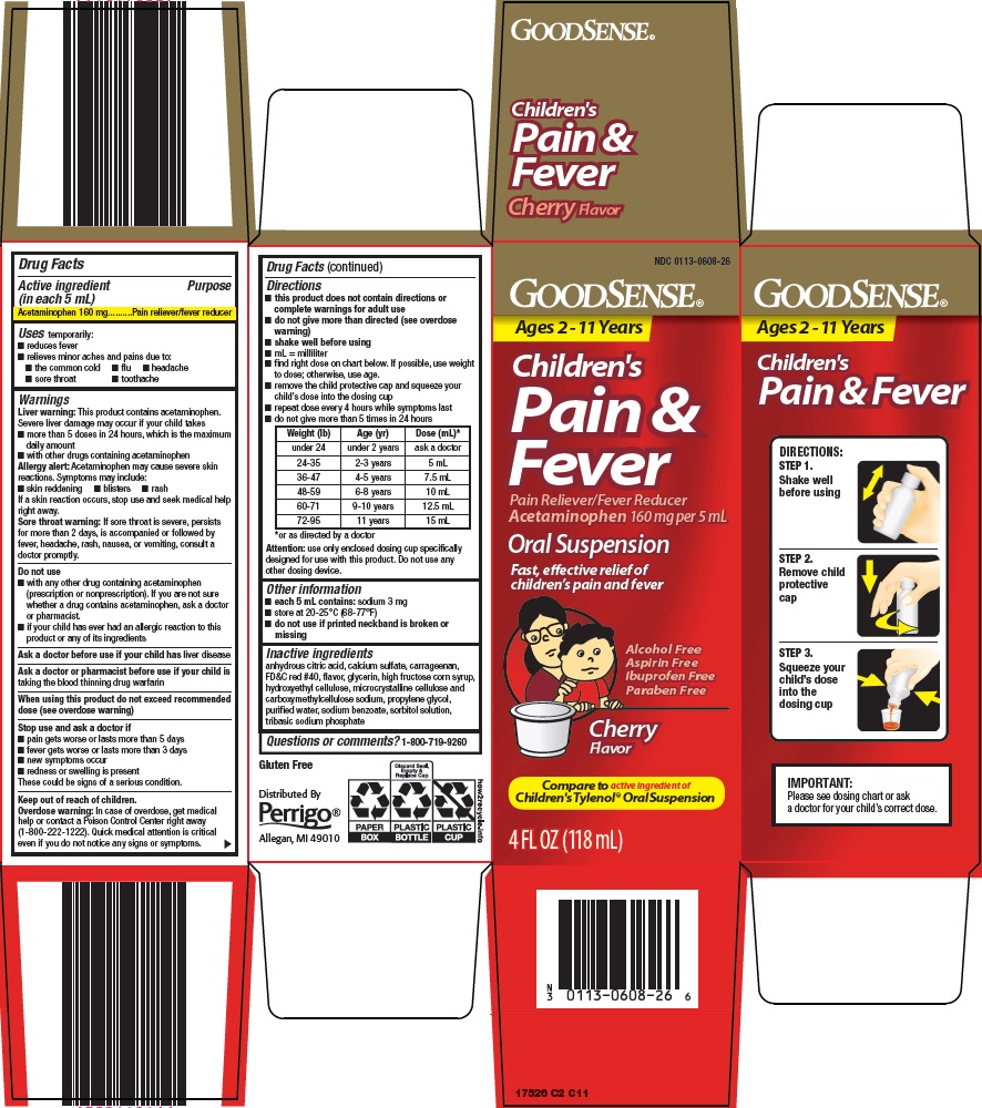 Pill image for Perrigo Children’s Pain & Fever Drug Facts