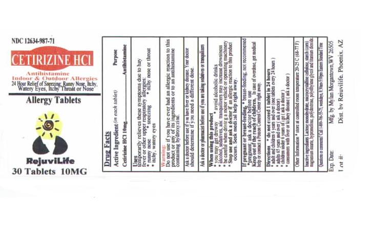 Pill image for Cetirizine 10mg Tablets, Allergy Tablets Drug Facts