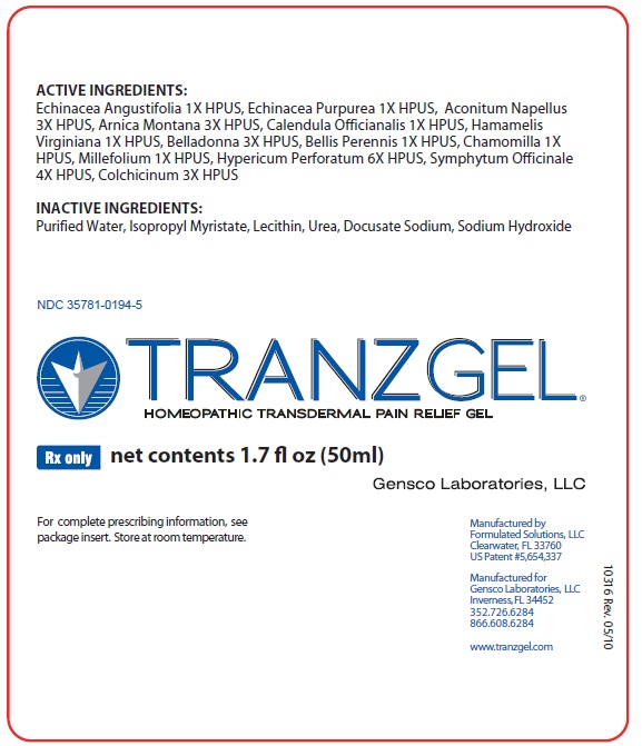 Pill image for Tranzgel Homeopathic Transdermal Pain Relief Gel