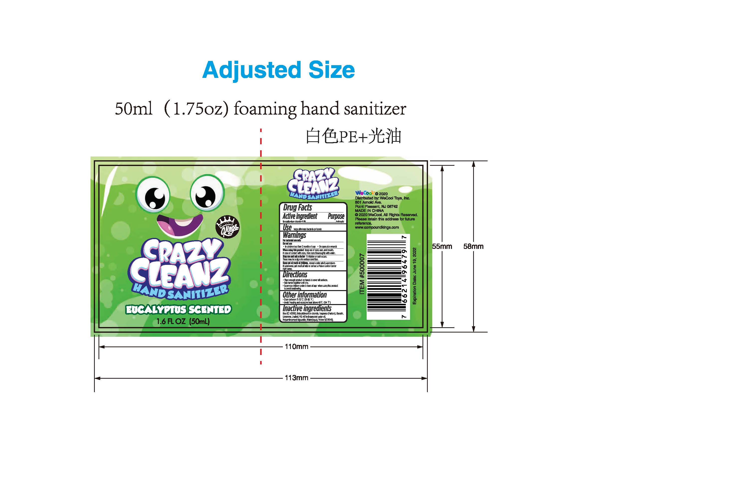 Pill image for 51706-919 Crazy Cleanz Hand Sanitizer Eucalyptus Scented Benzalkonium Chloride(0.1%)